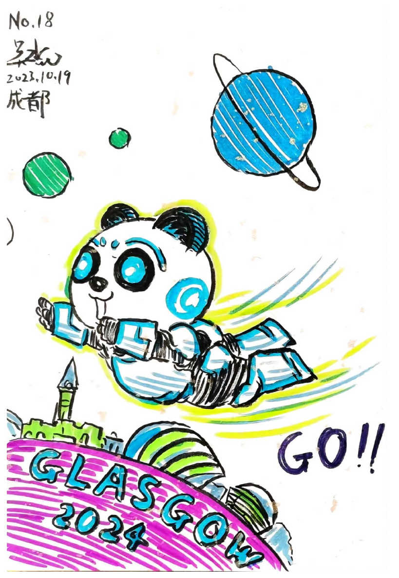Cartoon of Kormo/Kemeng and Glasgow 2024 by Wu Miao, taken from Zero Gravity Newspaper issue 14
